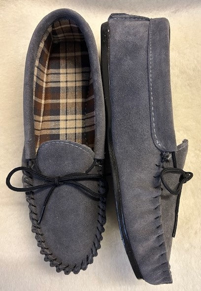 Ladies Suede Moccasin with Fabric Lining and Hard Sole | Grace