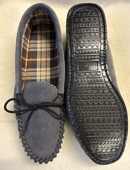 Ladies Suede Moccasin with Fabric Lining and Hard Sole | Grace