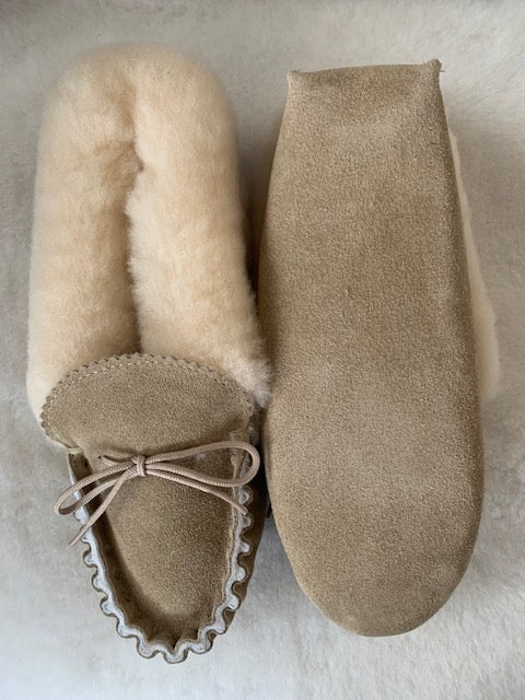 Luxury Sheepskin Lined Moccasin with Sheepskin Collar and Soft sole | Cheryl