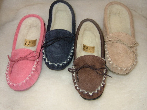 Ladies Wool Lined Moccasin with hard sole | Beryl