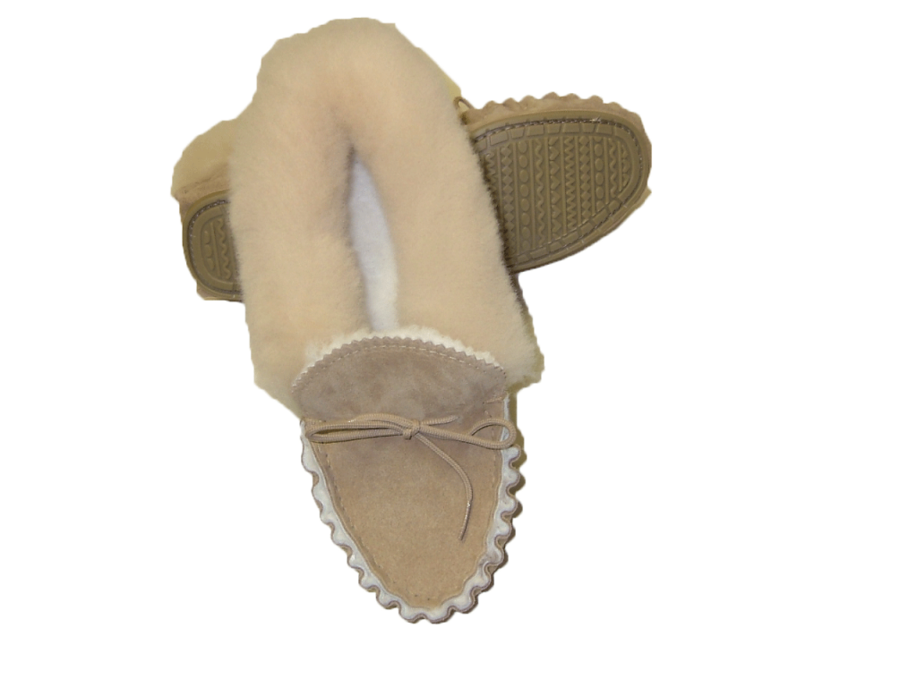 Luxury Sheepskin Lined Moccasin with Sheepskin Collar and Hard Sole | Claudia