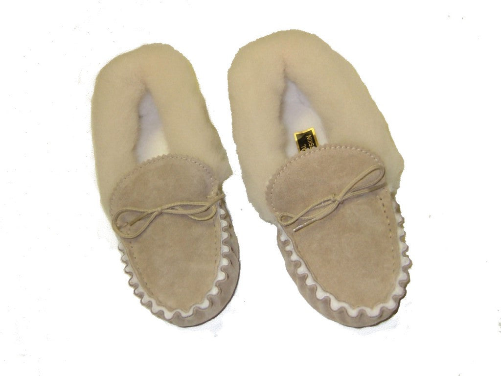 Luxury Sheepskin Lined Moccasin with Sheepskin Collar and Hard Sole | Claudia