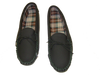 Black Leather Moccasin Slipper Hard Sole | Dave