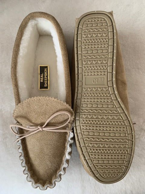 Sheepskin Lined Moccasin with Hard Sole | Shelley