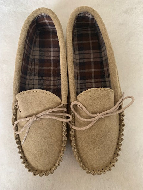 Suede Tartan lined Moccasin with Hard Sole | Scott