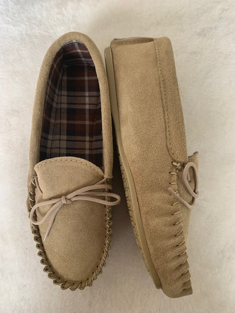 Suede Tartan lined Moccasin with Hard Sole | Scott