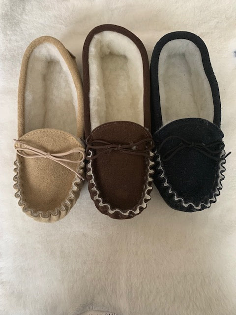 Ladies Wool Lined Moccasin with hard sole | Beryl