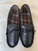 Black Leather Moccasin Slipper Hard Sole | Dave