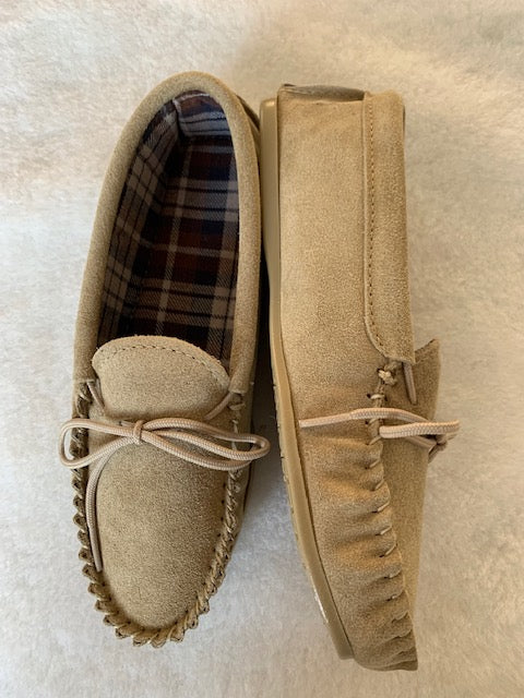 Ladies Suede Moccasin with Fabric Lining and Hard Sole | Jasmine