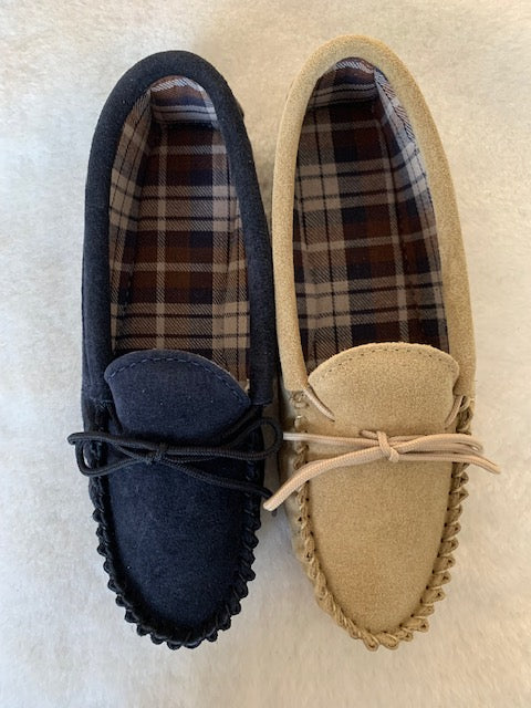 Ladies Suede Moccasin with Fabric Lining and Hard Sole | Jasmine