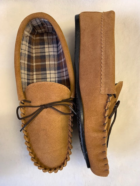 Suede Tartan lined Moccasin with Hard Sole | Mike