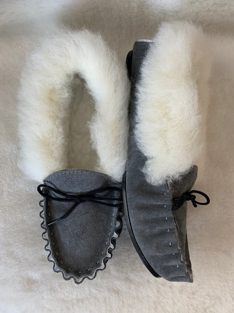 Ladies Moccasin with Wool Lining and Collar | Katie