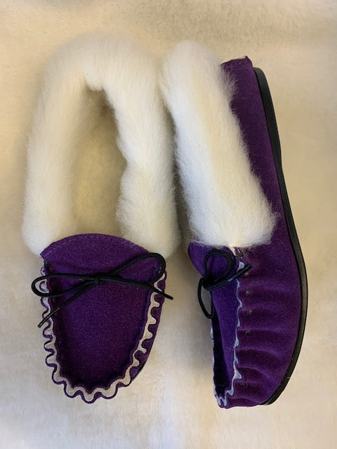 Ladies Moccasin with Wool Lining and Collar | Ella