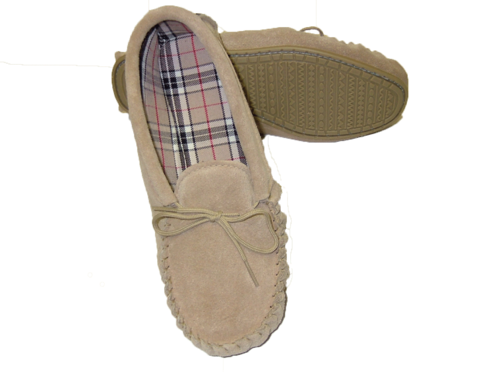 Suede Tartan lined Moccasin with Hard Sole | Scott