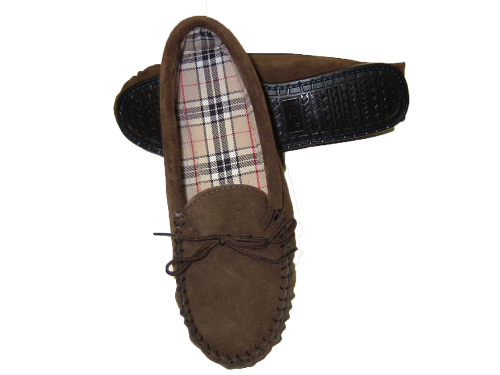 Suede Tartan lined Moccasin with Hard Sole | Scott