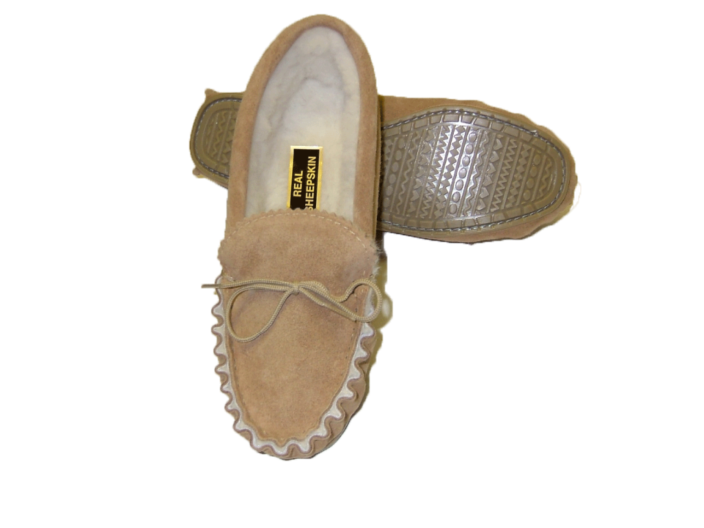 Sheepskin Lined Moccasin with Hard Sole | Shelley