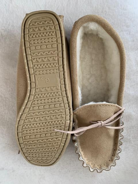 Ladies Wool Lined Moccasin with hard sole | Beryl