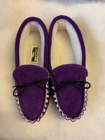 Leather Moccasin with Fabric Lining and Hard Sole | Christine
