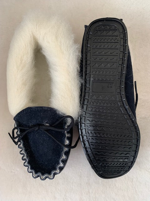 Suede Moccasin with Wool Lining and Hard Sole | Daisy