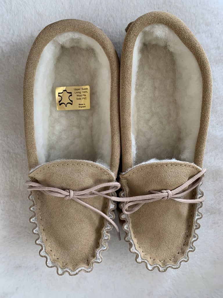 Ladies Wool Lined Moccasin with hard sole | Beryl